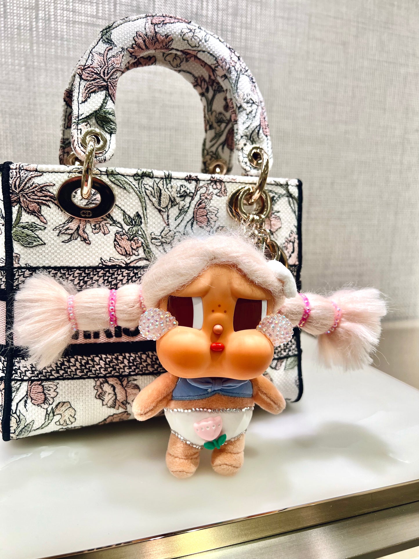 custom crybaby with rhinestone details | handmade pop mart figurine
