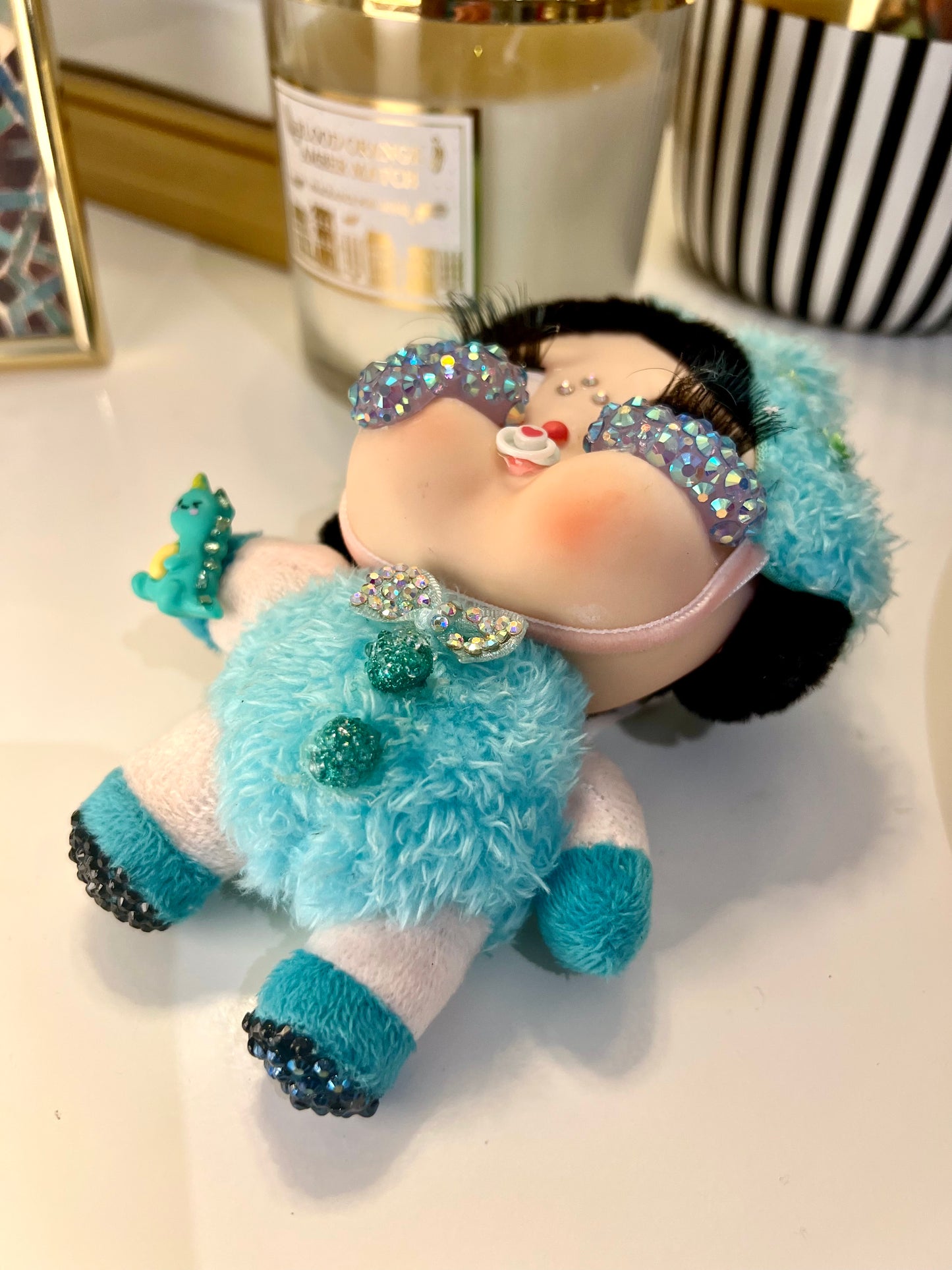Handmade CRYBABY WHAT a FROG, Pop Mart Plush Doll, Crying Again Series