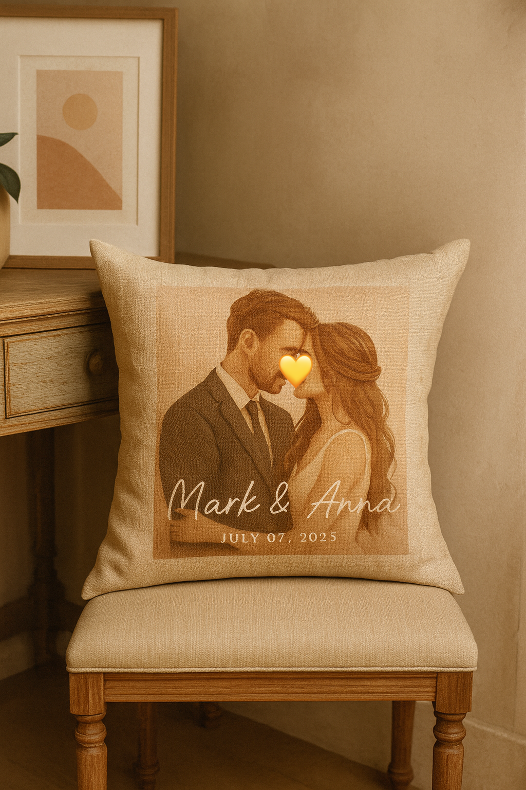 custom wedding gift, cushions handmade & personalized by CredenzArt | ArtWear & Home Decor