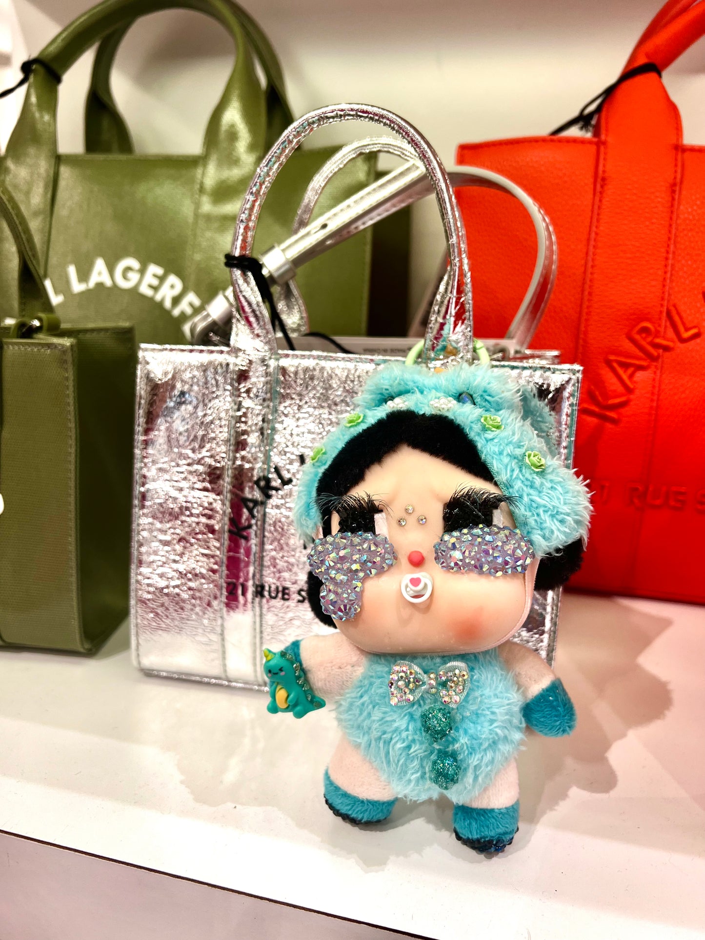 Custom CRYBABY keychain WHAT a FROG, with little bag