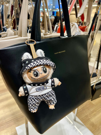 Poupée en peluche Labubu Cameraman - Mode éblouie à la main - Jouet unique Lafufu (noir/blanc)