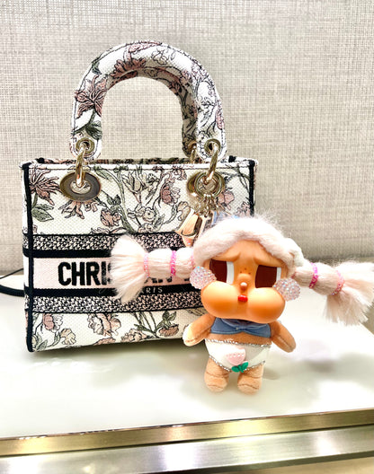 custom crybaby figurine on vacation | handmade pop mart original collectible with mini Dior bag
