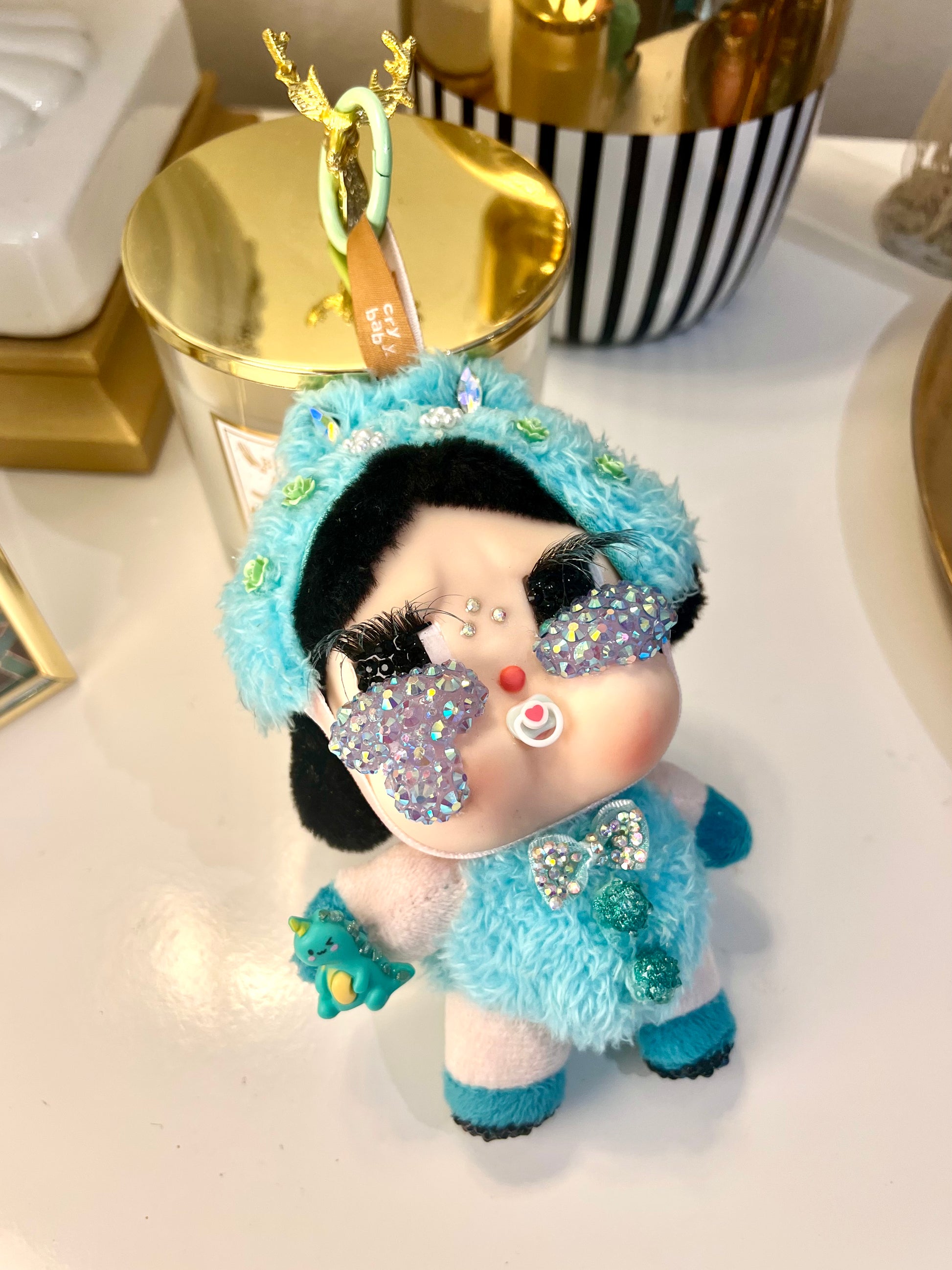 Handmade CRYBABY WHAT a FROG, Pop Mart Plush Doll, Crying Again Series