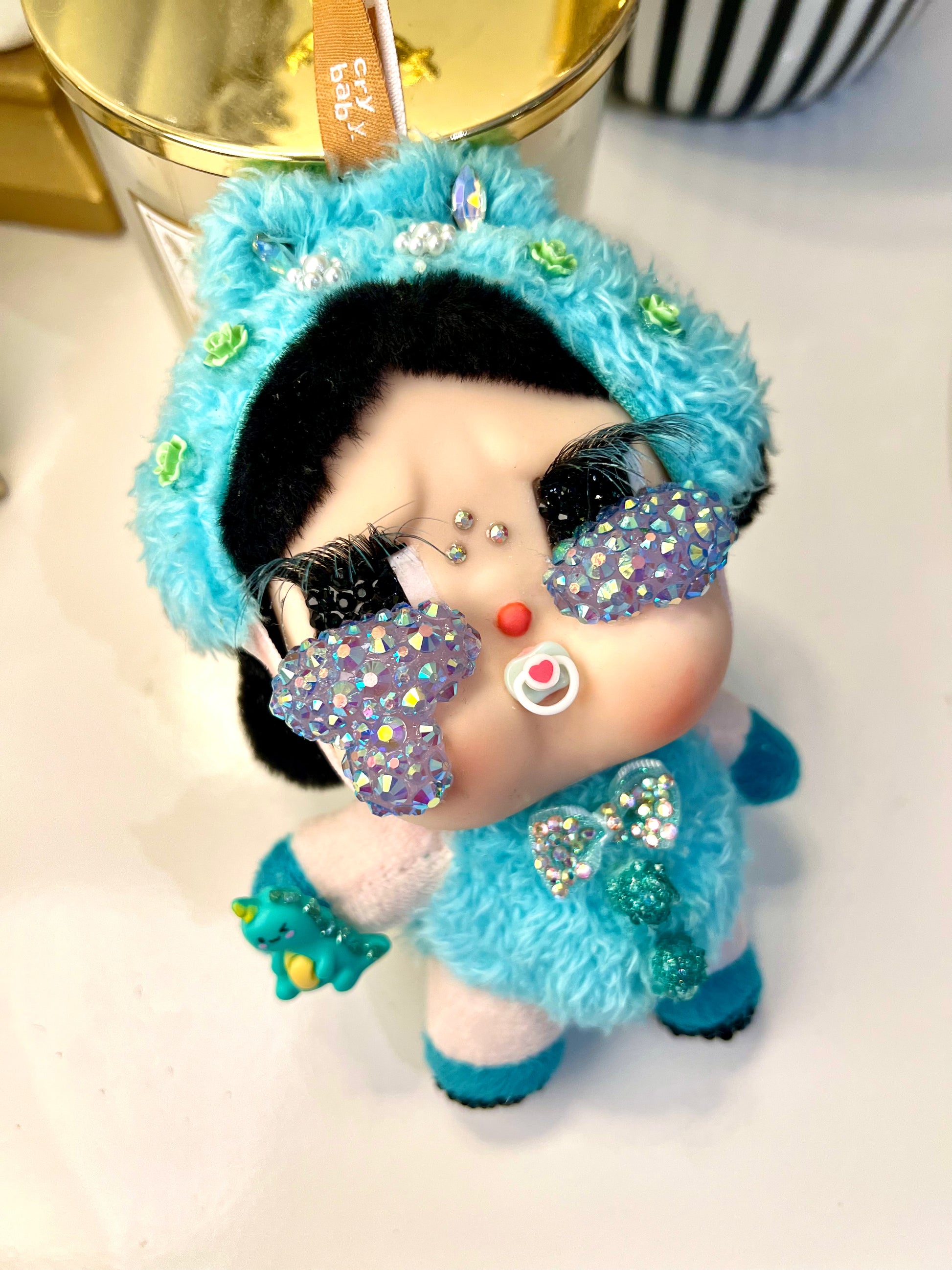 Handmade CRYBABY WHAT a FROG, Pop Mart Plush Doll, Crying Again Series