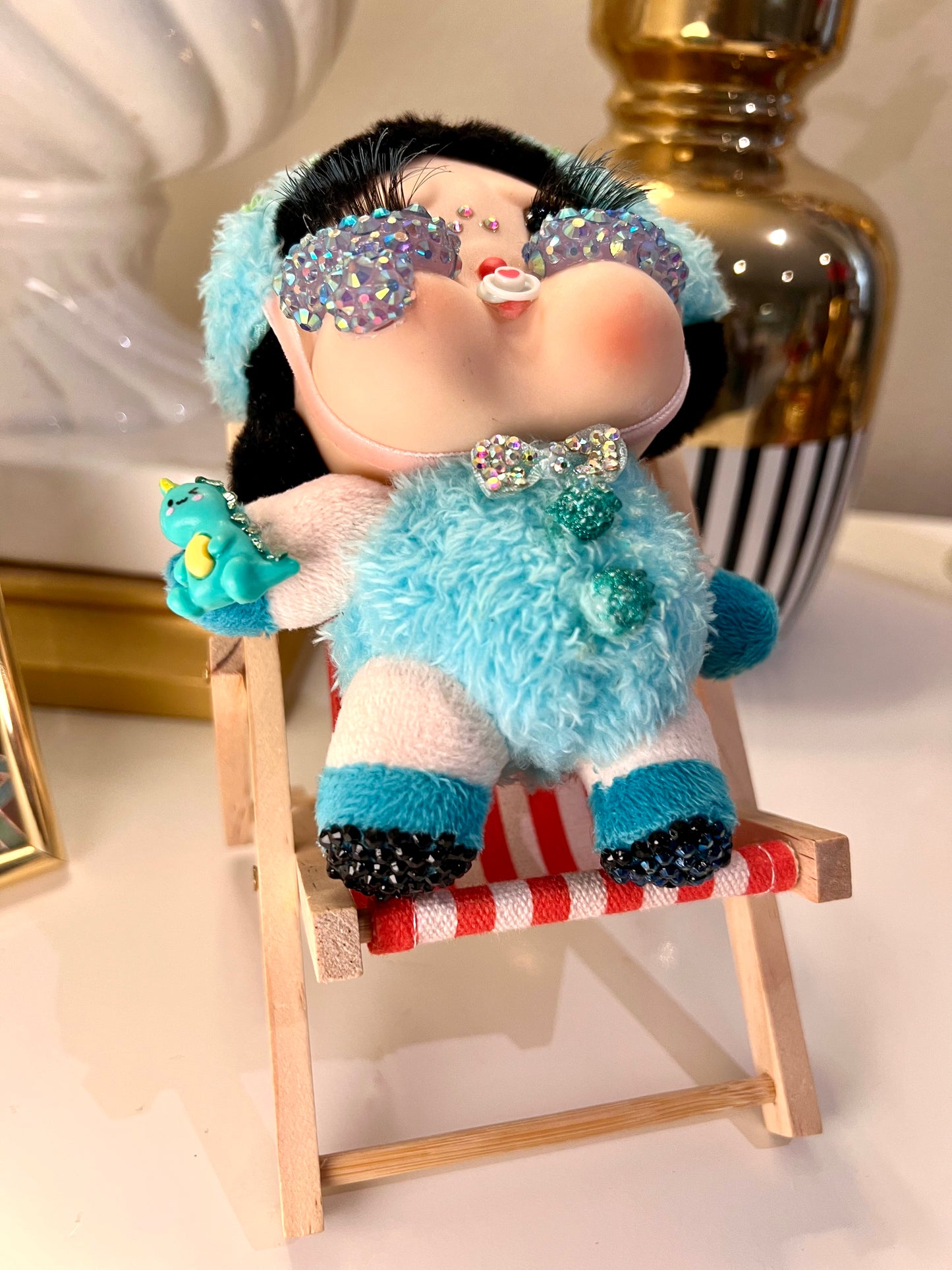Handmade CRYBABY WHAT a FROG, Pop Mart Plush Doll, Crying Again Series