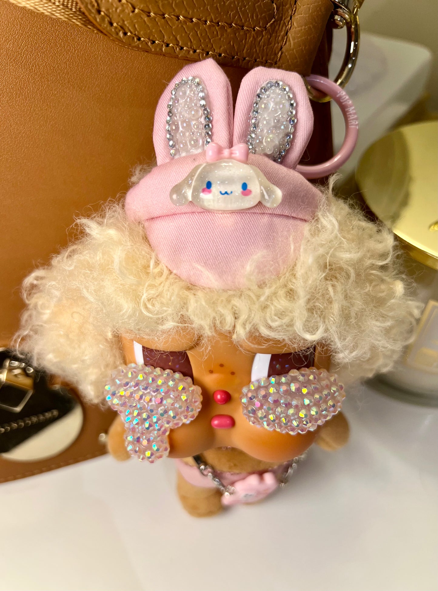 {{ product_title }} | with cinnamoroll, custom design by CredenzArt. Bedazzled tears and rhinestones, handmade gift