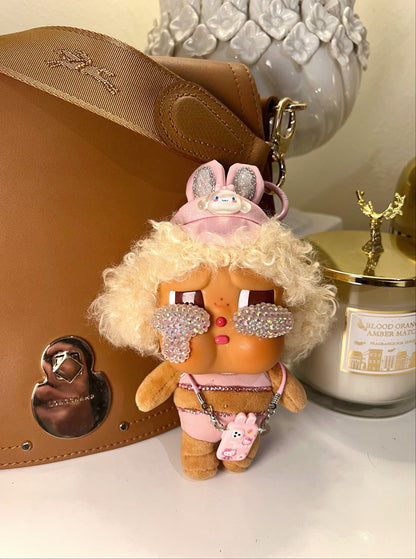 {{ product_title }} | custom design by CredenzArt. Bedazzled tears and rhinestones, handmade gift for pop mart fans