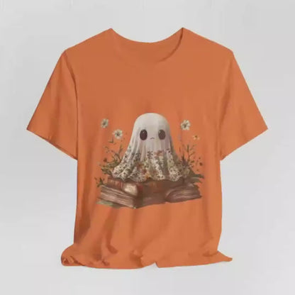 Geister-Buchleser-T-Shirt: Blumen-Halloween-Bücherwurm-Geschenk
