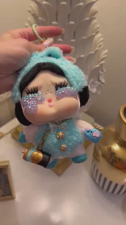 Custom Crybaby Plush Doll, Crying Again Series, Bedazzled Unique Handmade Pop Mart Makeover