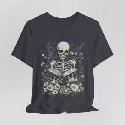 Gothic Dark Academia Skeleton Reading Shirt - Witchy Book Lover Gift