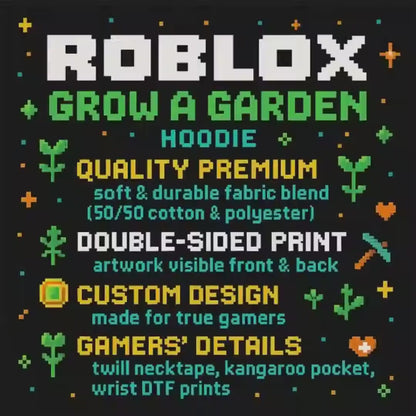 Grow a Garden Roblox Hoodie: Jugend-Gamer-Sweatshirt